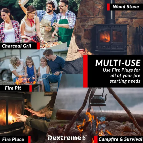 Miniatura 4 de Dextreme Enchufes de fuego impermeables para fogatas, emergencias, supervivencia, hogueras, parrillas 5+ minutos de combustión Todo natural