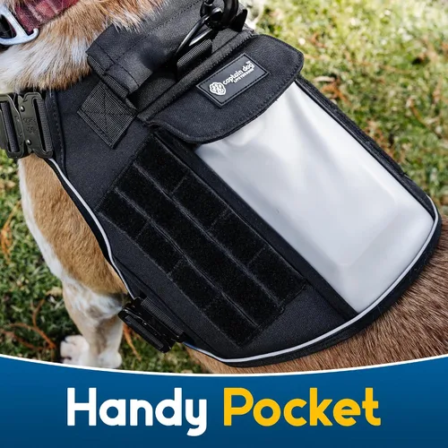 Miniatura 4 de Chaleco para perro de servicio sin tirones para perro de tamaño mediano con 4 hebillas de metal y doble costura, chaleco reflectante sin tirones