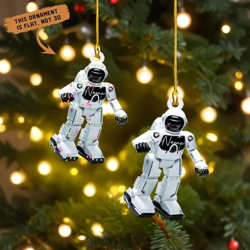 Miniatura 3 de Adorno de robot personalizado 2025, adornos de robot para árbol de Navidad, adorno de robótica, decoración colgante para árbol de Navidad (Robot1)