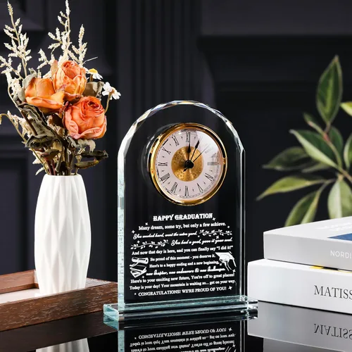 Miniatura 6 de Regalos de graduación Qianwei para él y ella - Reloj de cristal Clase de 2025 Regalos de presente para mujeres y hombres, graduados de universidad