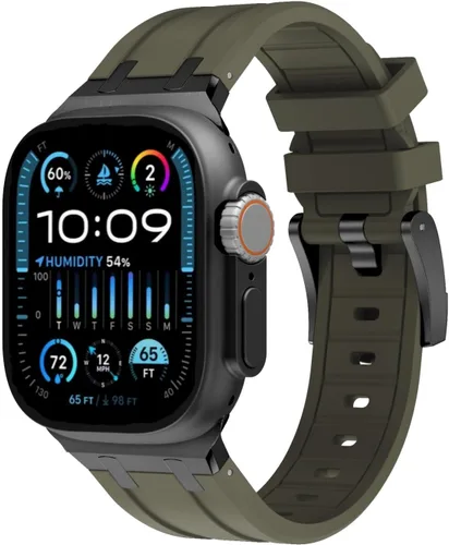 Miniatura 16 de Apple Watch Band para iWatch Ultra Series, correa de reloj de silicona para hombres, diseño fresco, compatible con Apple Watch de 1.929 in, 1.772