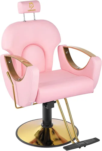 Miniatura 12 de Silla de peluquería hidráulica, sillas de salón Silla giratoria de 360 grados, altura ajustable para estilista de peluquería de salón de tatuajes