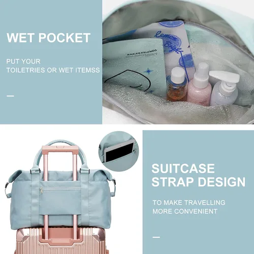 Miniatura 4 de Bolsos de viaje para mujer, para llevar en el fin de semana, bolsa de gimnasio deportiva, bolsa de entrenamiento, para pasar la noche y colgar al