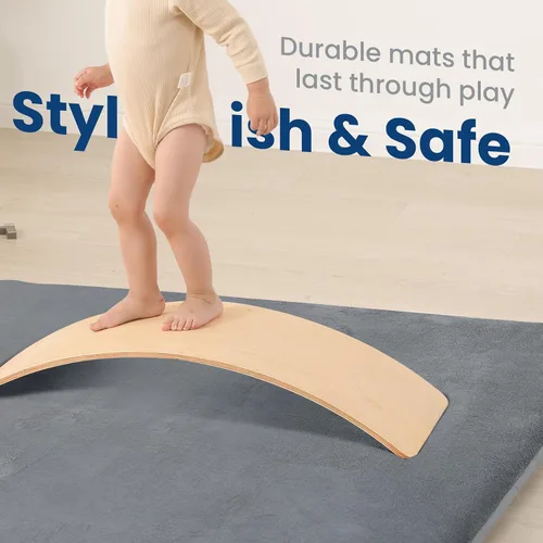 Miniatura 7 de Huloo Sleep Alfombra de Juego para Bebés para el Piso, Espesor de 1.3" de Espuma Elástica, Alfombra de 50"×74" para Pecho, Repelente al Agua, Gris