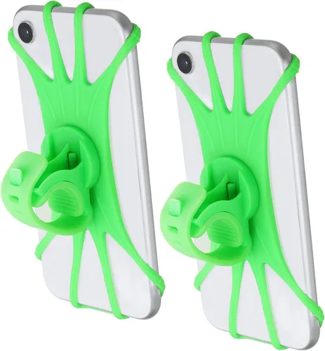 Miniatura 11 de PATIKIL 2 soportes de teléfono para bicicleta, rotación de 360°, de silicona, para teléfonos de 3 a 6.5 pulgadas, soporte de teléfono ajustable