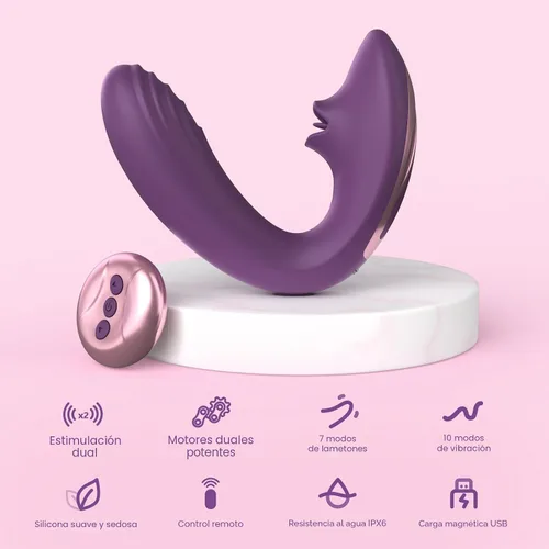 Miniatura 2 de Tracy's Dog Vibrador para lamer clítoris y punto G para mujeres, juguete sexual para adultos con control remoto con 7 modos de lamer la lengua y 10