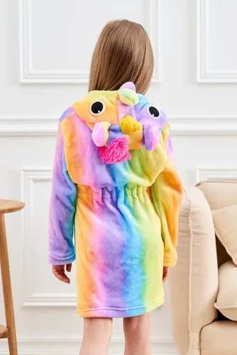 Miniatura 5 de Doctor Unicorn Bata de baño suave de unicornio con capucha para niñas ropa de dormir
