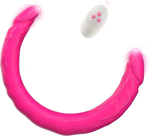 Rosyrosy Vibrador de doble extremo y consolador vibrante para juguetes sexuales en pareja - 15.7 pulgadas, consoladores de punto G sin correa, pene