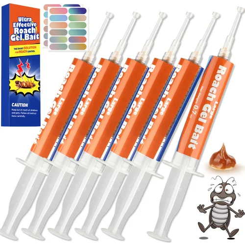Paquete de 6 cebos de gel para matar cucarachas grandes, repelente de cucarachas de acción rápida, eliminación de infestación de cucarachas,