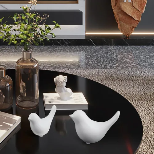 Miniatura 8 de Notakia Estatuas de pájaros blancos pequeños, decoración del hogar, adornos decorativos de estilo moderno para decoración de sala de estar, 2