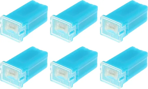 6 fusibles estándar en forma de caja de 20 amperios, universales para camionetas, automóviles, SUV, plástico duradero, metal, color azul