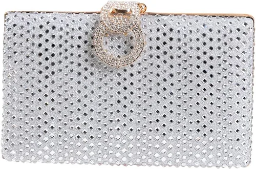 Miniatura 8 de Dreubea Bolso de mano brillante para mujer con diamantes de imitación
