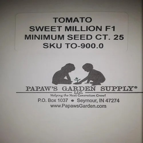 Miniatura 3 de PAPAW'S GARDEN SUPPLY LLC. ¡Ayudando a la próxima generación a crecer! Sweet Million - Semillas de tomate cherry, sin OMG, 1 paquete de 25 semillas