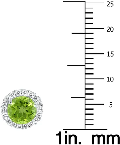 Miniatura 28 de Aretes de tuerca de diamantes naturales y piedras preciosas genuinas de 0.197 in en oro blanco de 14 quilates