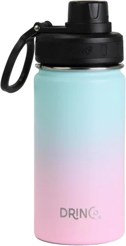 Drinco - Botella de agua de acero inoxidable con boquilla, tapa aislada al vacío, botella de agua de doble pared, de boca ancha (40 onzas, 32 onzas,