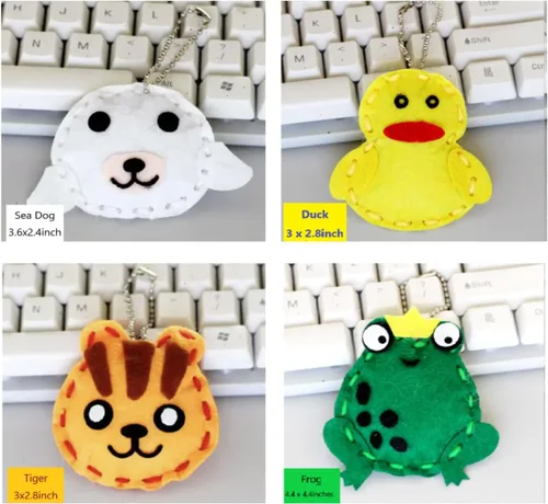 Miniatura 4 de Kit de costura para niños, kit de manualidades para aprender a coser, estilo de animales encantadores: rana, búho, zorro, gato, conejo, perro, pato