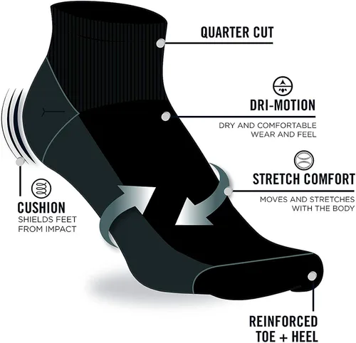 Miniatura 2 de Nautica Calcetines de rendimiento para hombre con comodidad acolchada paquete de 6