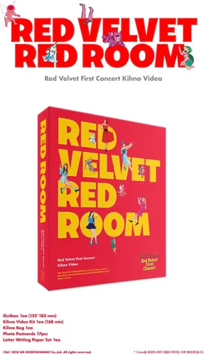 SM Entertainment Red Velvet - Kit de video Kihno para el primer concierto de terciopelo rojo, bolsa Kihno+17postales+juego de papel de escritura de
