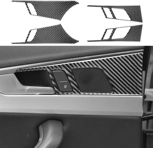 Miniatura 20 de Blazeray Accesorios interiores de fibra de carbono, cubierta decorativa, ajuste adhesivo para Audi A4 B9 2017-2019 (cubierta de perilla central)