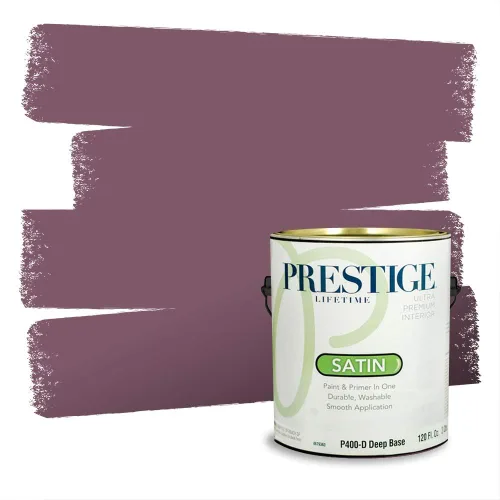 Miniatura 644 de Prestige Paints Pintura exterior e imprimación en uno, 1 galón, plano, coincidencia comparable de Valspar* Amber Rose*