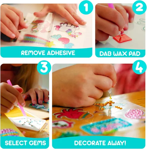 Miniatura 5 de Blue Squid Kits de Arte de Diamante para Niños – Sirena - Juego de Regalo de Arte de Gemas 5D Divertido y Fácil para Llaveros, Adhesivos