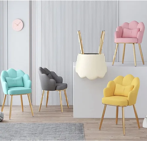 Miniatura 5 de Modern Dining Chair Modern Leather Dining Chairs,Dressing Table Chair with Metal Chair Legs Kitchen Bedroom Marriage Room Balcony Sofa Chair-Green