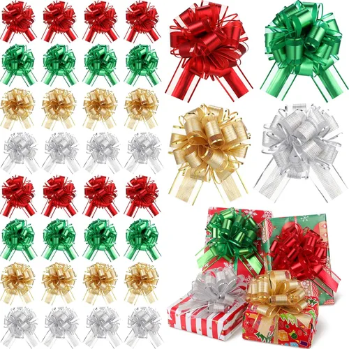 WILLBOND 100 lazos para el día de San Valentín a granel para envolver regalos, lazos de regalo grandes de 6 pulgadas con cinta para Año Nuevo, 4