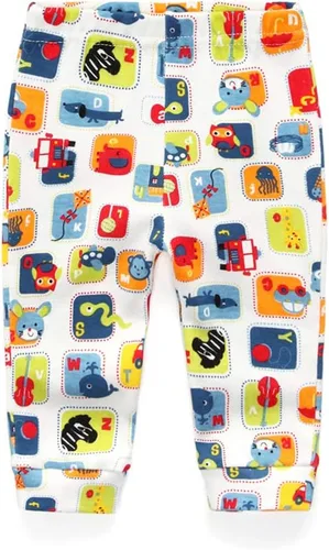Miniatura 2 de Paquete de 4 pantalones unisex de algodón para bebé recién nacido, leggings casuales bordados de 0 a 24 meses para niños y niñas