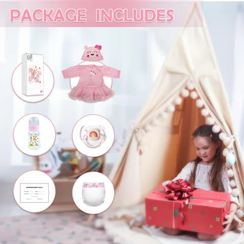 Miniatura 6 de CHAREX Muñecas Reborn de bebés recién nacidos realistas - Muñeca de bebé recién nacida realista de 20 pulgadas, cuerpo suave, muñecas de bebé
