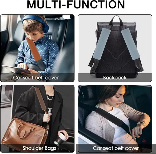 Miniatura 4 de Fundas para cinturón de seguridad de automóvil para adultos, almohadilla de cuero suave para el hombro del cinturón de seguridad, cojín protector