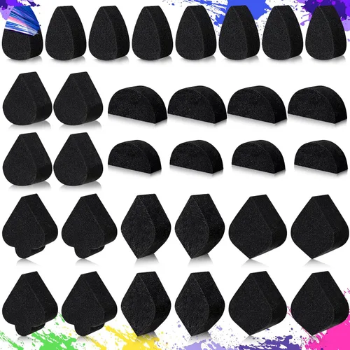 32 esponjas de pintura facial de alta densidad para adultos, pintura facial y corporal, verano, carnaval, obras de arte, festivales, pétalos con