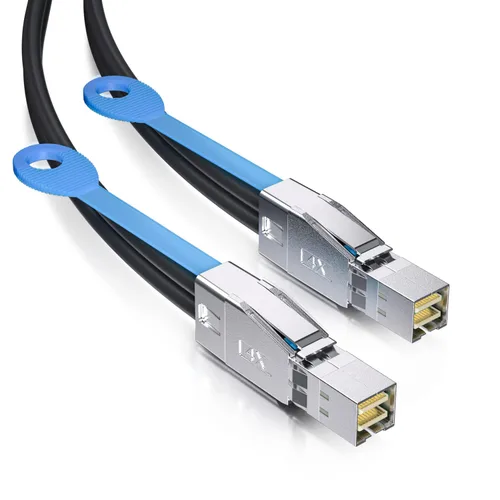 Miniatura 6 de ipolex Cable híbrido externo Mini SAS HD SFF-8088 a SFF-8088 para servidor, tarjeta Raid y controlador PCI Express, 1.6 ft