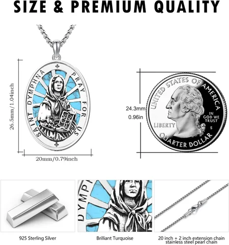 Miniatura 292 de Collar de plata de ley 925 con medalla de San Patrón, colgante de protección católica, amuleto, joyería religiosa para hombres y mujeres