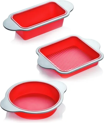 Miniatura 10 de Boxiki Kitchen Molde para Pastel Redondo de Silicona Antiadherente de 9 Pulgadas con Asas de Marco de Acero - Perfecto para Hornear Deliciosos