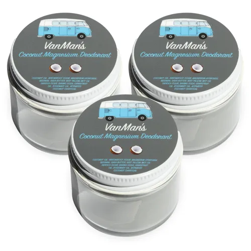 Miniatura 12 de Vanman’s - Desodorante hecho a mano de coco y magnesio - Control del olor para las axilas - Desodorante de rutina para mujeres y hombres - Productos