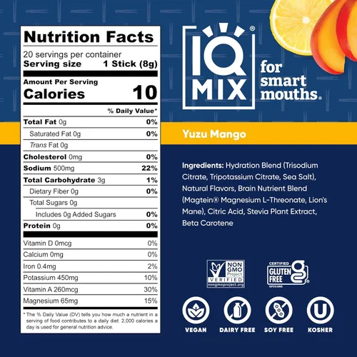 Miniatura 3 de IQMIX x Chef Thomas Keller - Polvo de Electrolitos para Hidratación – Fórmula 4 en 1 para Hidratación, Claridad Mental, Estado de Ánimo