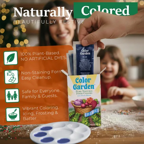 Miniatura 2 de Color Garden Colorante alimentario natural puro, azul, 5 unidades de 1 onza Colorante alimenticio líquido a base de plantas, vegano, no tóxico