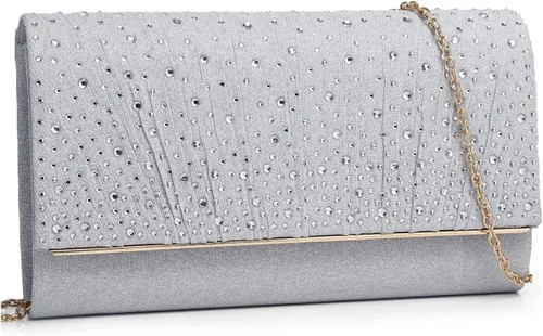 Miniatura 9 de Bolsas de noche para mujer, con lentejuelas con purpurina, bolso de mano brillante para mujer, bolso formal de boda, fiesta, baile