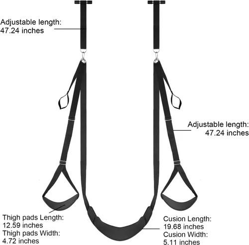 Miniatura 6 de Columpio sexual para puerta con asiento, juguetes sexuales para adultos, eslingas de amor para parejas adultas con correas ajustables, soporta hasta