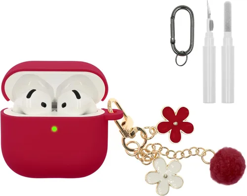 Miniatura 9 de Compatible con funda AirPods Pro 3, bonita funda protectora de silicona para Apple AirPods Pro 3 con kit de limpieza y llavero, accesorios