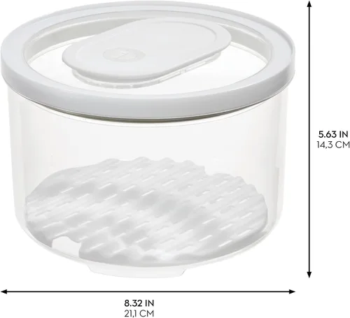 Miniatura 3 de iDesign - Contenedor redondo para refrigerador, con bandeja de drenaje extraíble y tapa, juego de 4 unidades, transparente