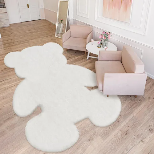 Miniatura 12 de Alfombra de pelo de oveja sintética de 2 pies, suave y esponjosa, bonita alfombra de felpa para guardería, habitación de niños y niñas, decoración