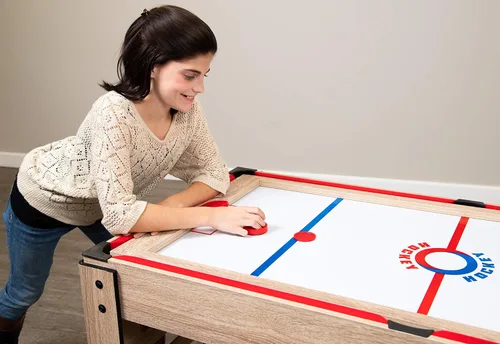 Miniatura 12 de Hathaway Madison - Mesa multijuego 6 en 1 de 54 pulgadas, ideal para salas de juegos familiares, incluye billar, futbolín, hockey deslizante, tenis