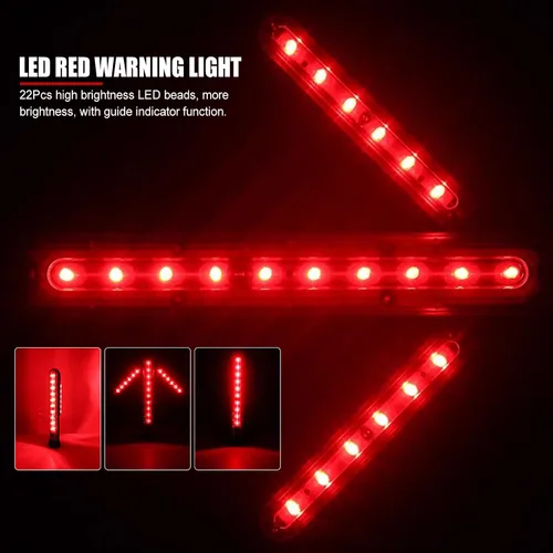Miniatura 3 de Luz LED de seguridad vial ajustable de 45 grados, con flecha de giro, luz roja magnética, lámpara LED de seguridad de señal de tráfico