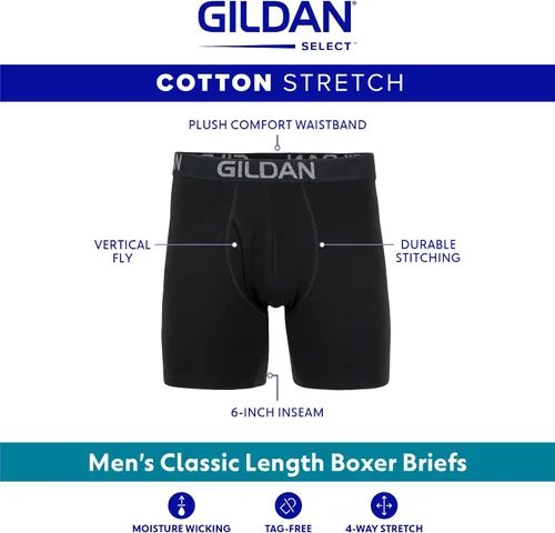 Miniatura 2 de Gildan - Calzoncillos tipo bóxer elásticos de algodón para hombre, paquete múltiple