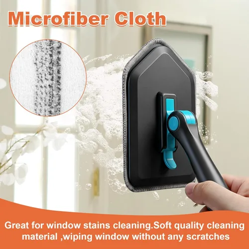 Miniatura 7 de Cepillo de limpieza de mango largo para ducha, cepillos de limpieza 3 en 1 con 3 cabezales de limpieza diferentes para limpieza de ducha, baño, Negro