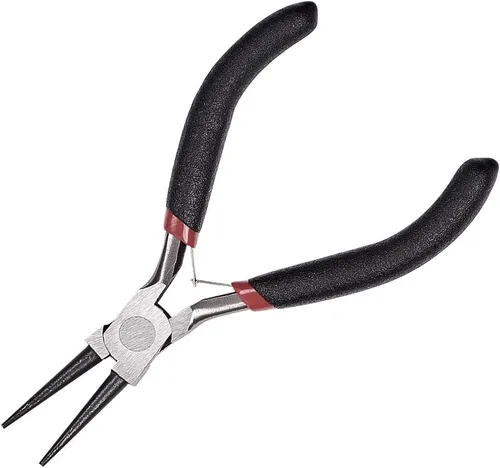 Miniatura 6 de Beadthoven - Juego de 1 alicates de nariz doblada de acero endurecido al carbono para hacer joyas, manualidades, herramienta de reparación