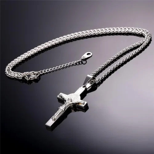 Miniatura 4 de U7 Russian Orthodox Cross PendantPraying HandsIchthys Sign for Men Women Stainless Steel 18K Gold Plated Jesus Pendant Christian Religious