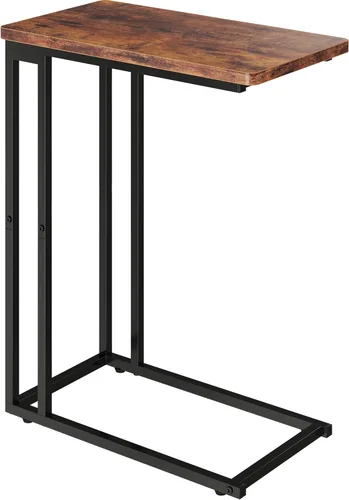 Miniatura 11 de Yusong - Mesa auxiliar en forma de C - Se desliza debajo del sofá, cama, mesa pequeña para espacios pequeños, delgada sobre la cama, mesa para café