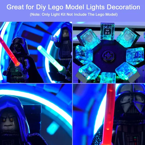 Miniatura 3 de Kit de luz mejorado para compatible con Lego Emperor's Throne Room Diorama Juego de construcción, decoración de luces compatible con Lego 75352